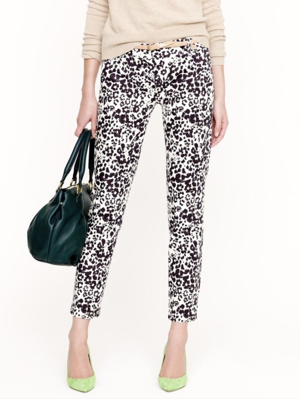 J. Crew Bennet chino pants in snow cat leopard favorite fit Size 10